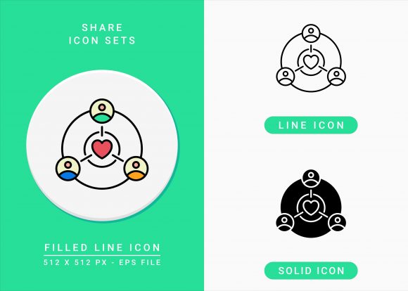 Elevating Community Care Designs with a Versatile Share Icons Set