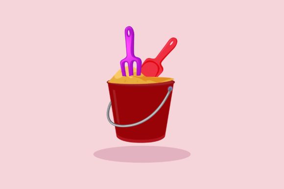 Flat Icon - Bucket with Sand: A Versatile Asset for Digital Design